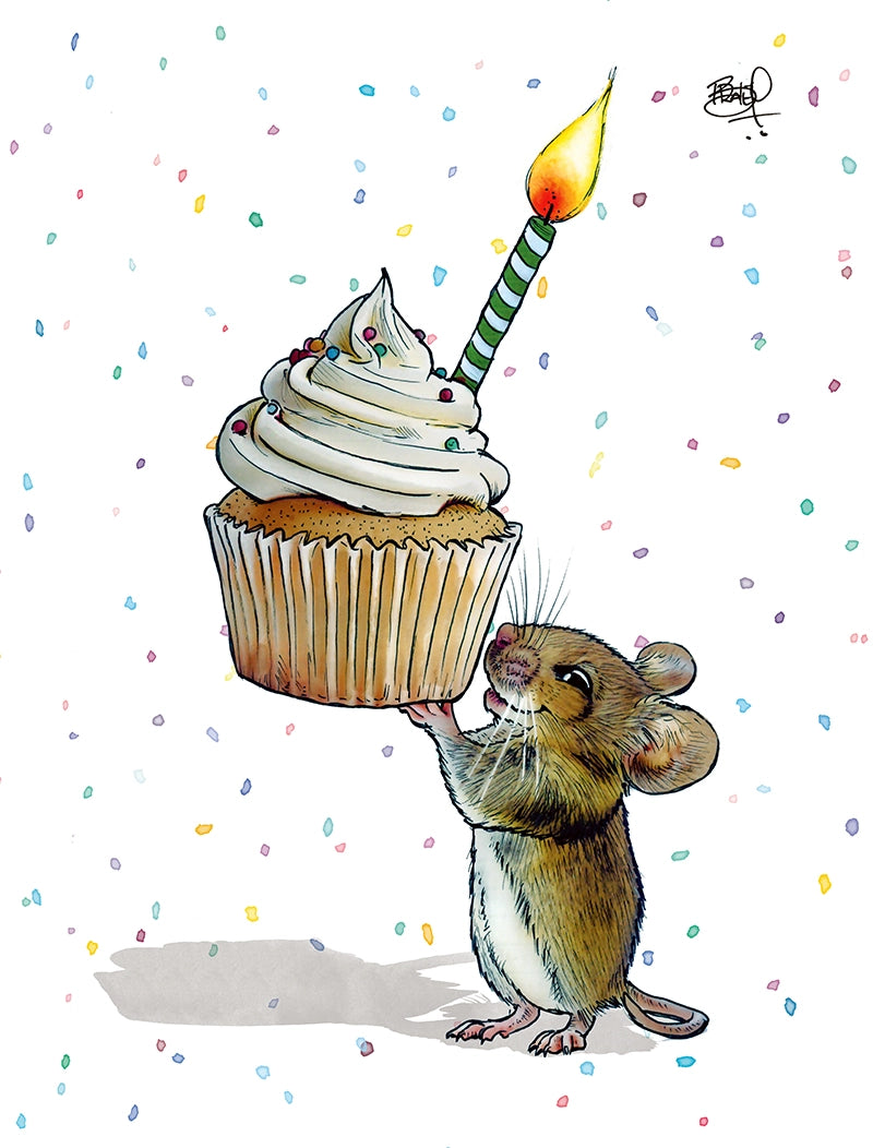 Uplifting Cupcake Birthday Mouse Card
