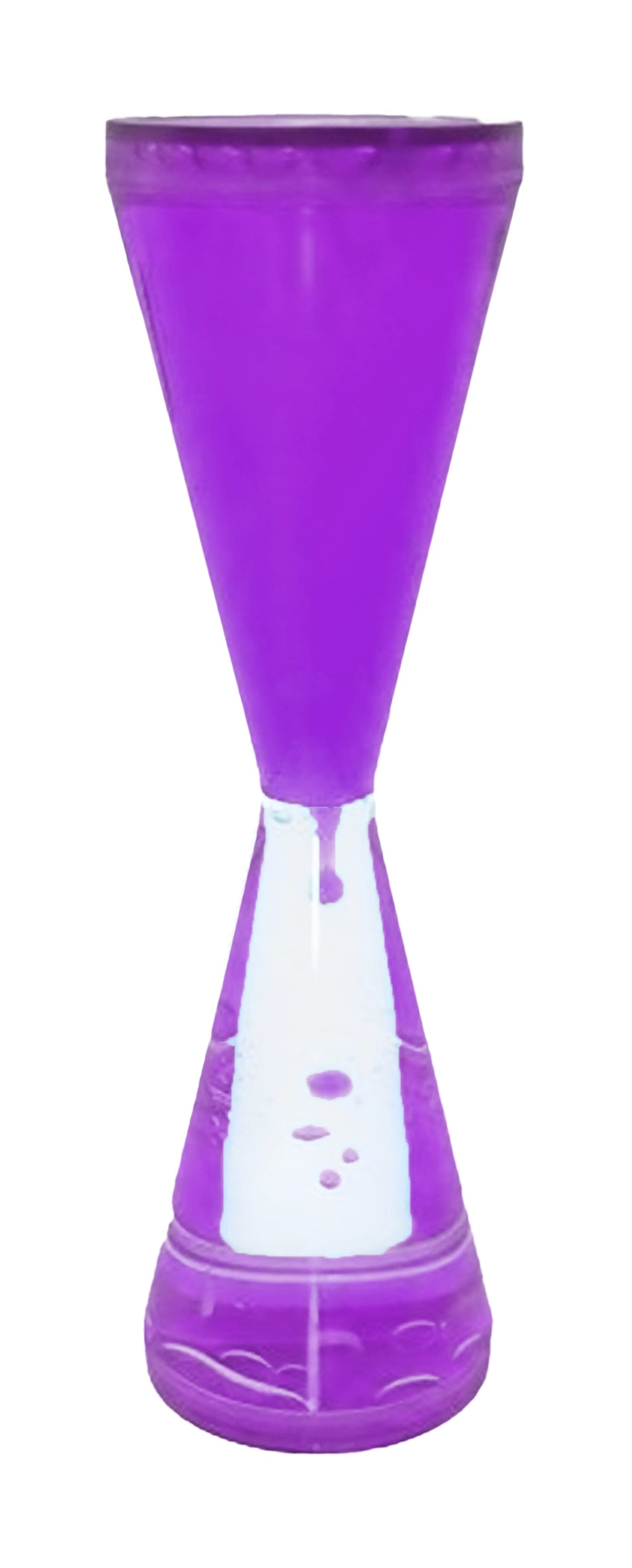 Hourglass Bubbler Liquid Timer in purple, colorful liquid flowing inside a playful visual time accessory.