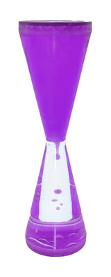 Hourglass Bubbler Liquid Timer in purple, colorful liquid flowing inside a playful visual time accessory.