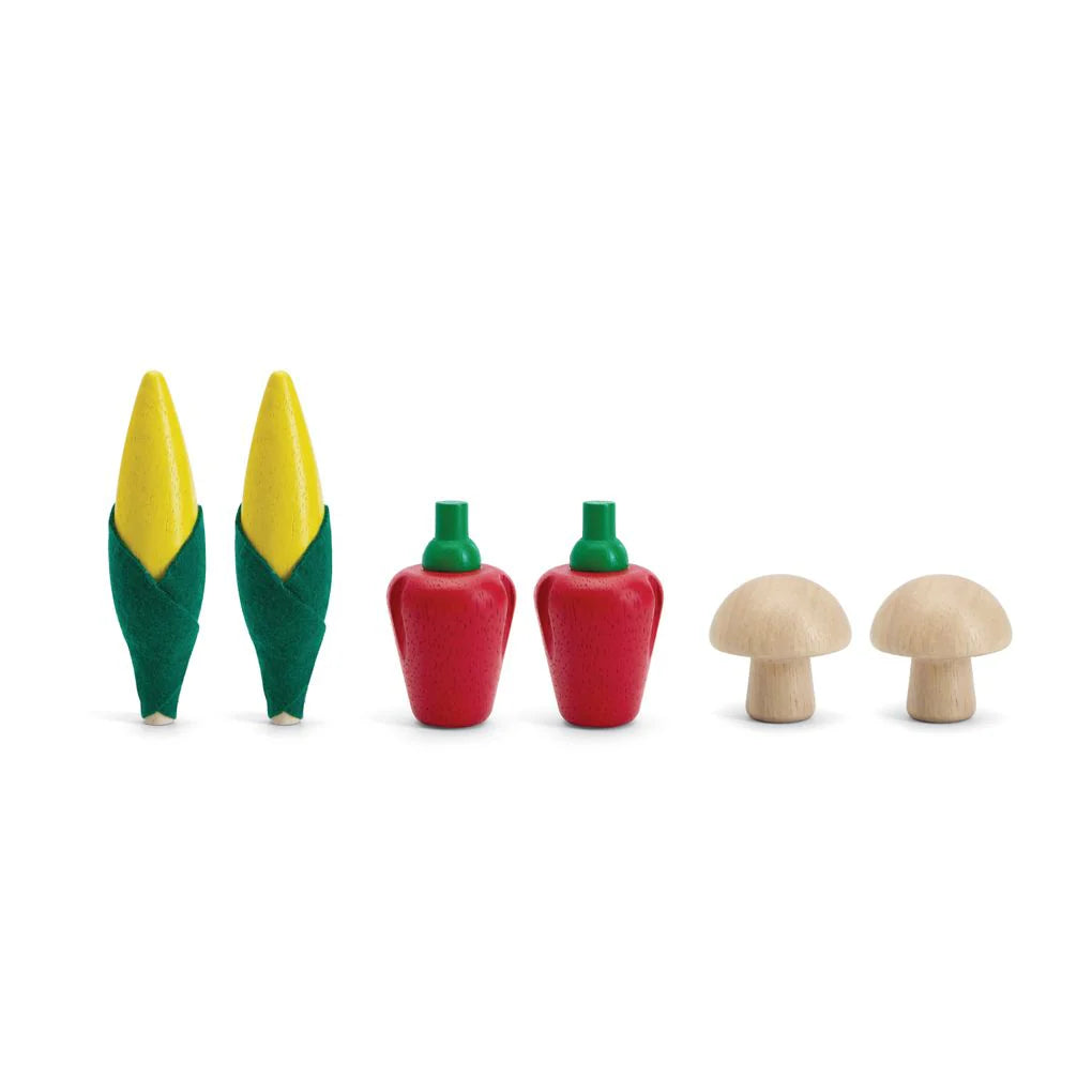 Fresh Product Set | Corns, Mushrooms & Red Bell Peppers