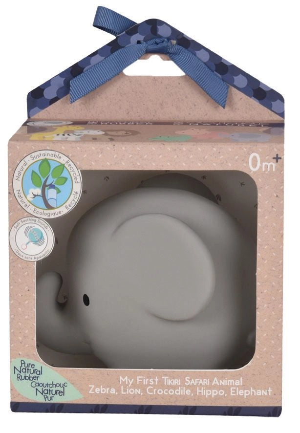Organic Rubber Teether Rattle | Elephant