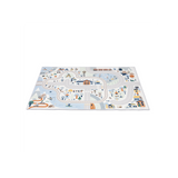 Crossroads White Valley Play Mat with snowy mountain roads, railroad track, animals, and winter adventure scenes for kids.