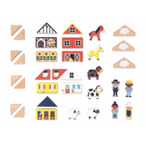 Crossroads Countryside Building Blocks wooden farm pieces and animal figures for imaginative play, ages 2 and up.