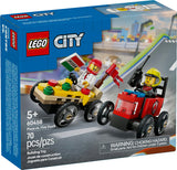 City Pizza vs Fire Truck Race Cars