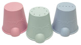 Scrunch Mini Bath Buckets 3 pack in pastel pink, green, and blue for fun bath or beach play.
