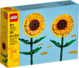 LEGO Botanicals Sunflowers building kit with bright yellow blooms and green stems, perfect for cheerful decor.