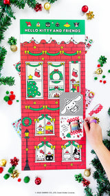 Hello Kitty And Friends Christmas Sticker Advent Calendar with festive holiday window designs and sticker surprises.