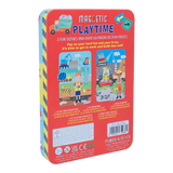 Magnetic Playtime | Construction magnetic tin with 2 scenes and over 50 builder-themed magnetic pieces for creative play.