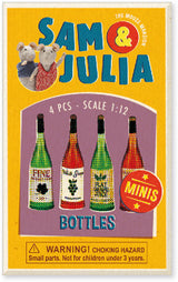 Sam & Julia | Matchbook Miniature featuring four detailed mini bottle accessories, perfect for small friends and collectors.
