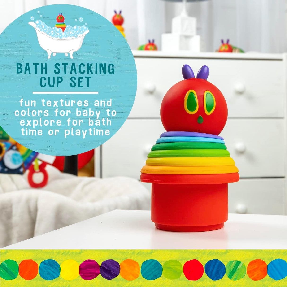 The Very Hungry Caterpillar Bath Stacking Cups