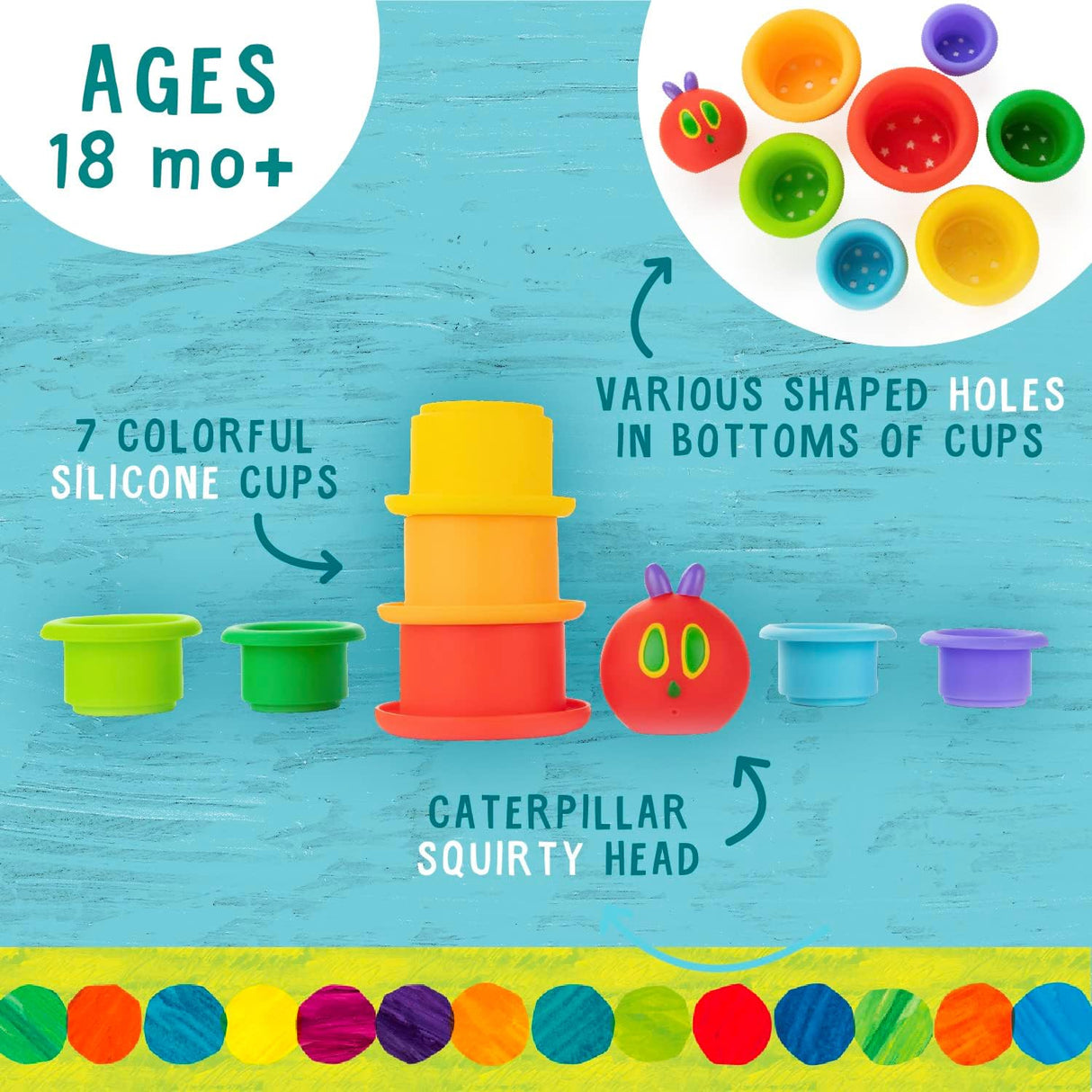 The Very Hungry Caterpillar Bath Stacking Cups