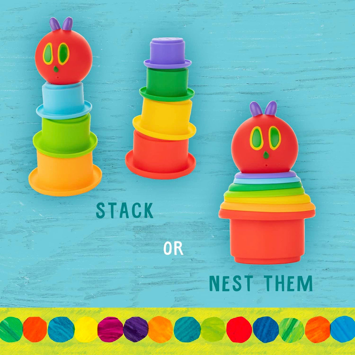 The Very Hungry Caterpillar Bath Stacking Cups