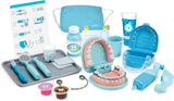 Super Smile Dentist Play Set with oversized teeth, dental tools, mask, trays, and accessories for pretend dental care.