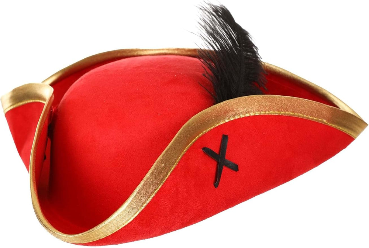 Red Skull & Crossbones Pirate Hat