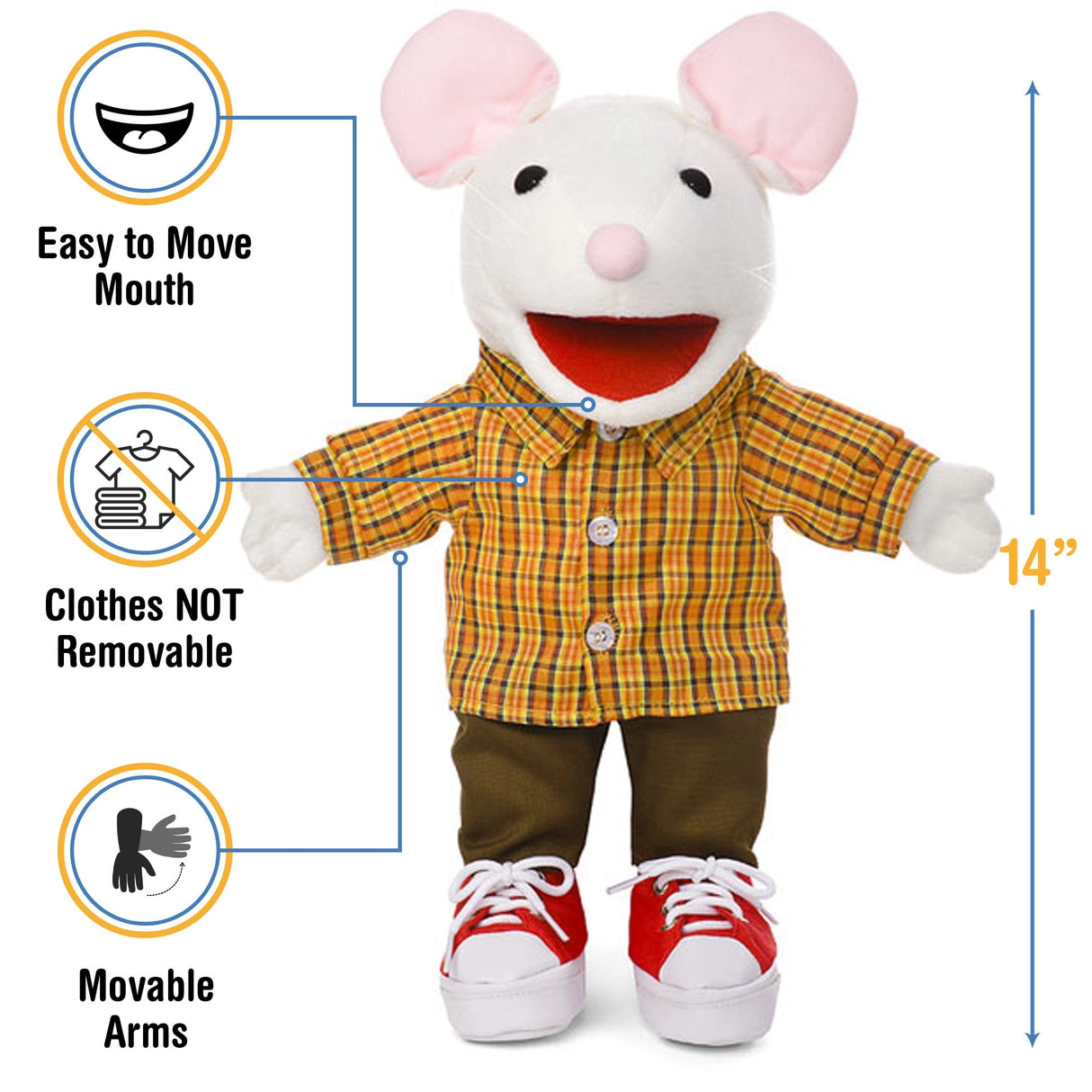 Mouse with Sneakers Puppet