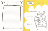 Open pages of a children’s activity book with a thank-you letter template and a hug-themed mindfulness exercise.