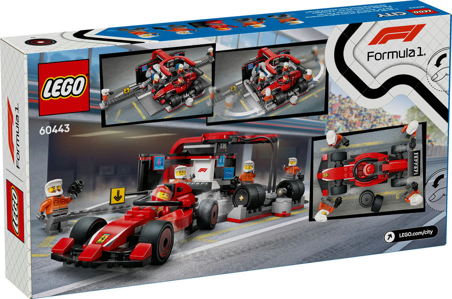 City F1 Pit Stop & Crew with Ferrari Car