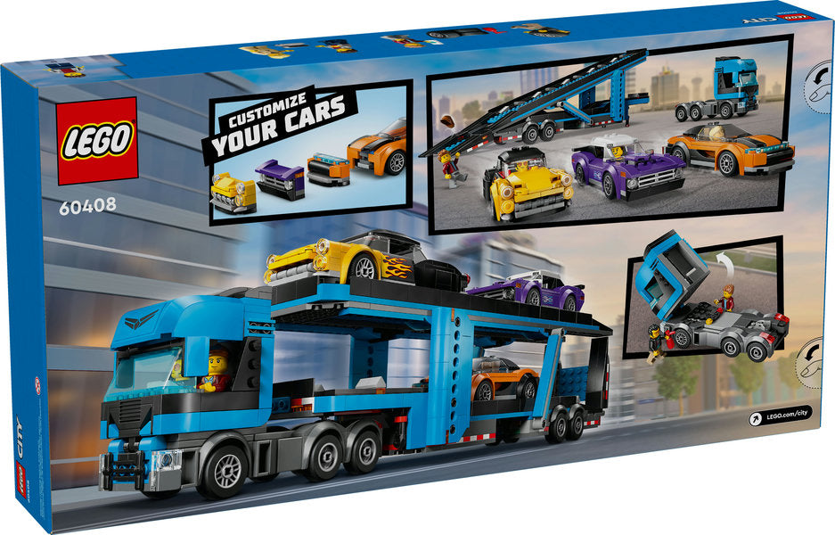City Car Transporter Truck with Sports Car