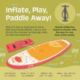 Weekender Nano Kids' Inflatable Paddle Board Summer Punch with pump and carrying bag for easy inflation and portability.