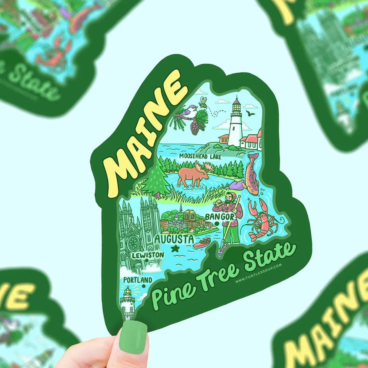 Maine Map Sticker