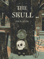 The Skull A Tyrolean Folktale book cover featuring a girl holding a skull in a dark forest by Jon Klassen.