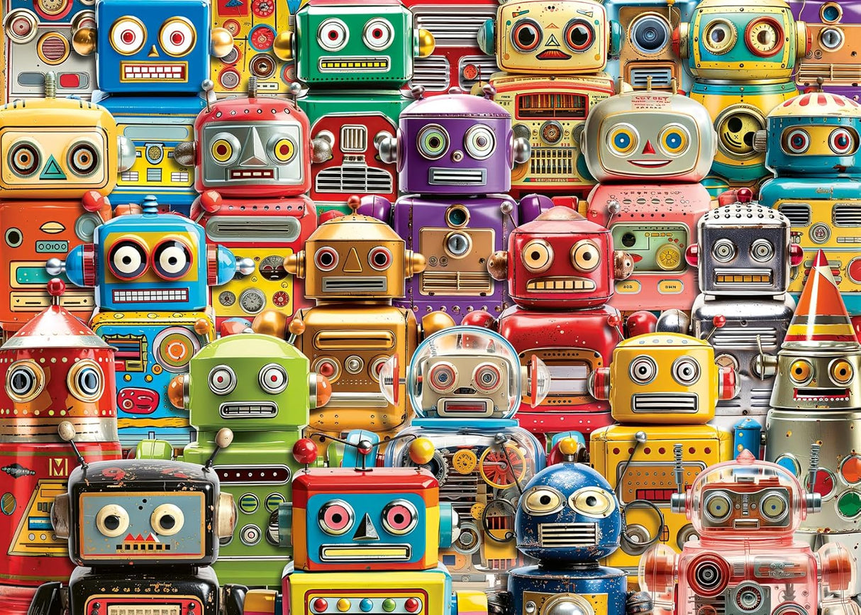500pc Retro Robots Large Format Puzzle