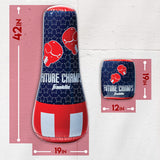 Punching Bag & Gloves inflatable set with red gloves and star-patterned punching bag for kids boxing practice.