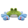 Soft green and blue plush crab with big eyes, designed to provide warmth and comfort scented with lavender