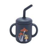 Fresh & Messy Sippy Cup | Mostly Mushrooms with chipmunk and mushrooms design, silicone handles, removable lid, and straw.