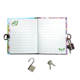 Very Small Journal | Gemma open showing lined pages, metal lock, and two keys with fairy-themed illustrations.