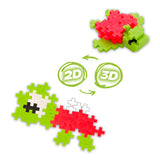 Plus Plus Activity Pad Ocean showing 2D and 3D sea turtle designs made with colorful interlocking pieces.