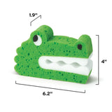 Bath Biters Croc green crocodile shaped bath sponge, large, absorbent, gentle on skin, fun for kids ages 3 and up.