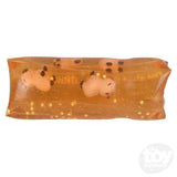 Capybara Water Wiggler squishy toy filled with tiny beads for sensory fidgeting fun, perfect for kids ages 3 and up.