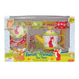 Forest Friends Tin Tea Set with 15 pieces featuring cups and saucers decorated with deer, fox, owl, and floral designs