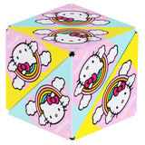 Shashibo | Hello Kitty magnetic puzzle cube featuring colorful Hello Kitty designs and rainbow shapes on a 2.4 inch cube.