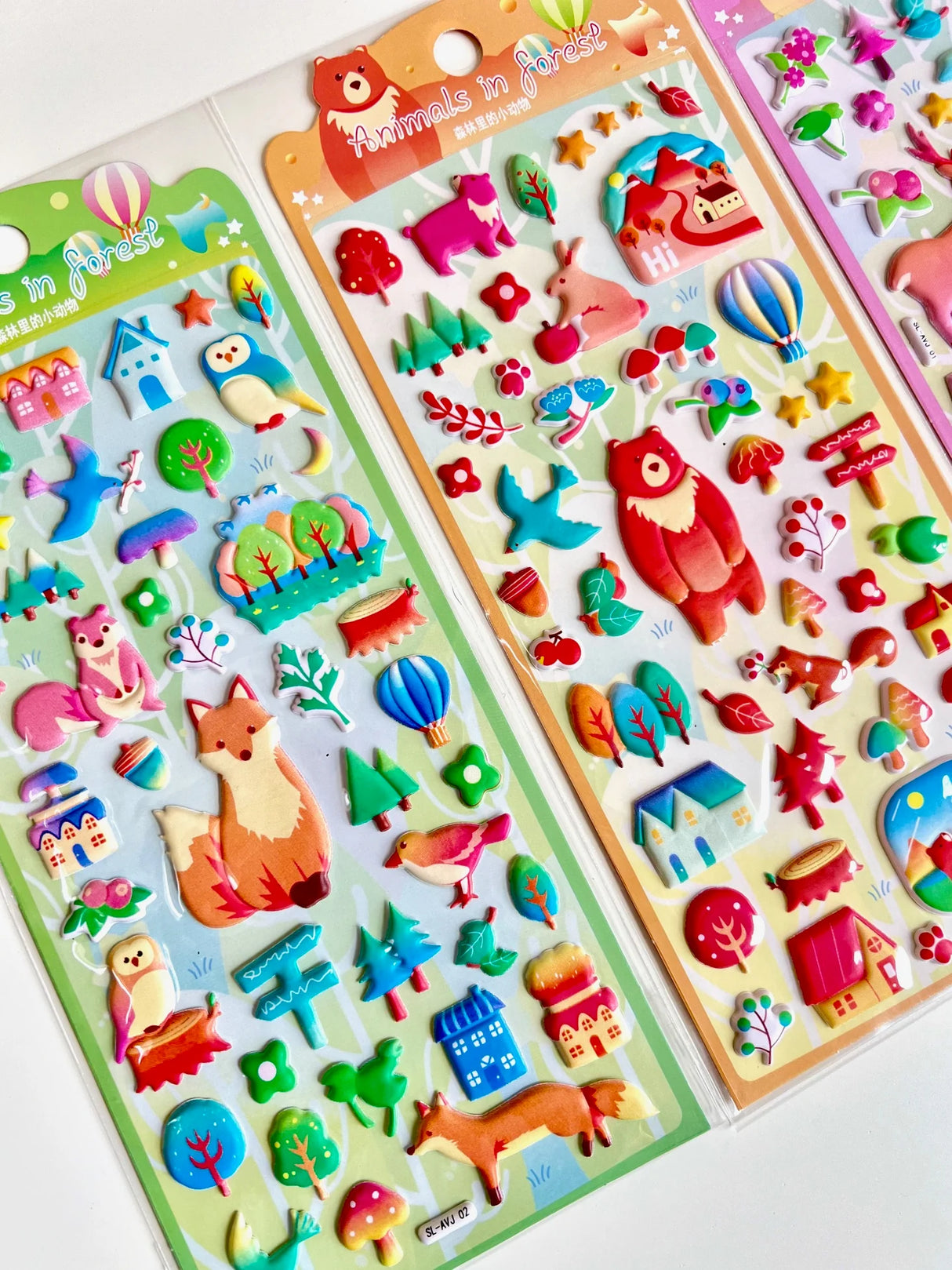 Forest Life Puffy Stickers
