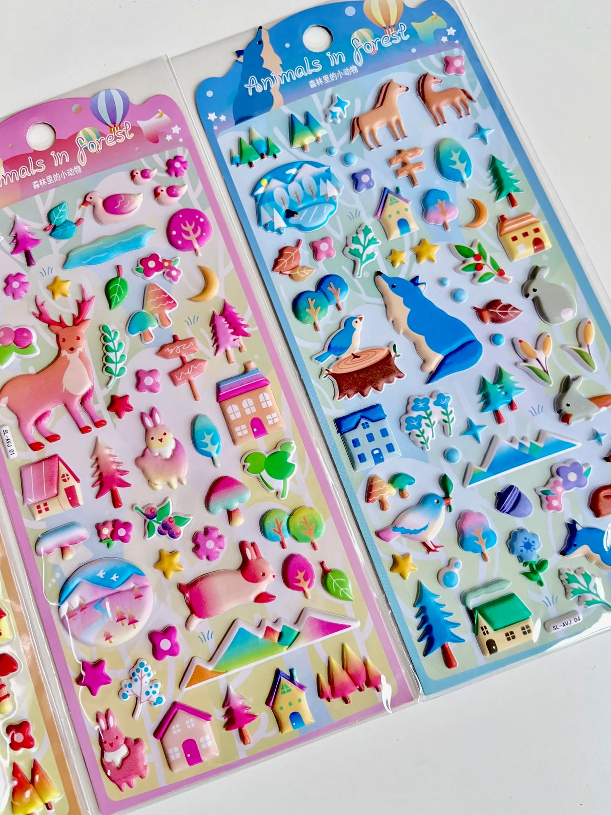 Forest Life Puffy Stickers
