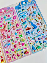 Forest Life Puffy Stickers