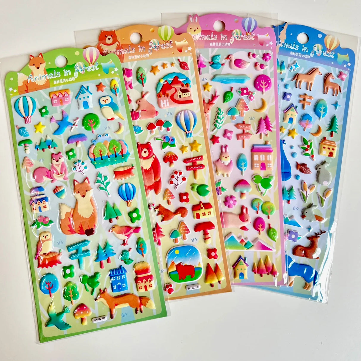 Forest Life Puffy Stickers