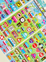 Cars Trucks & Trains Puffy Stickers