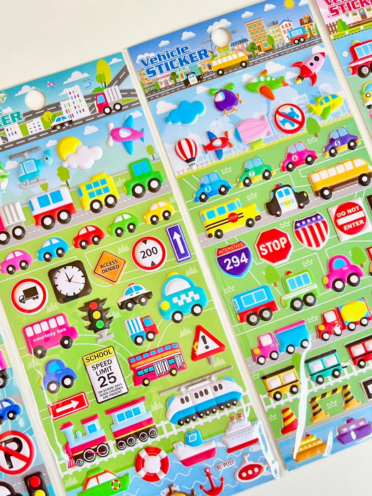 Cars Trucks & Trains Puffy Stickers