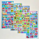 Cars Trucks & Trains Puffy Stickers