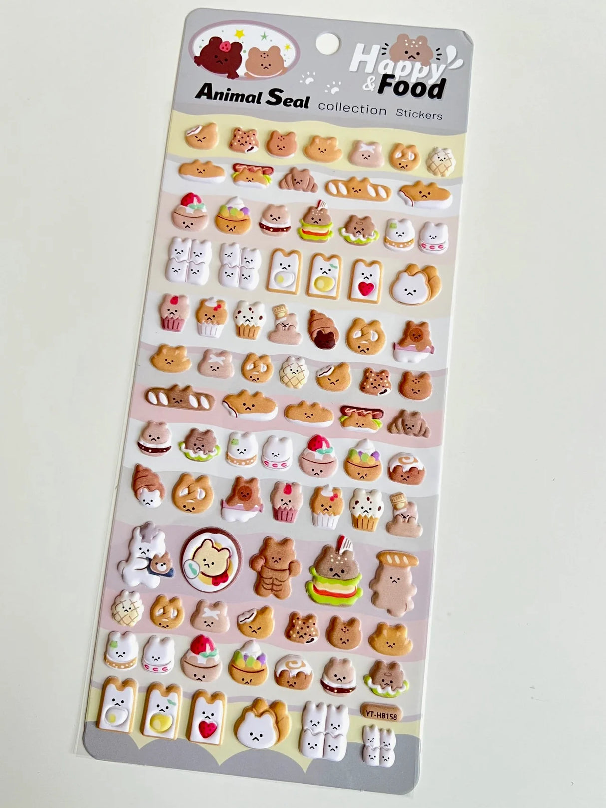 Bear Food Puffy Stickers