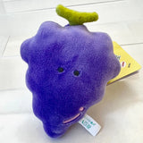 Fruit or Veggie Charm plush grape with friendly face, soft and small for backpacks, keys, or bags.