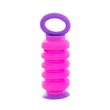 Krumples | Plungy in purple and pink silicone, a fun, engaging fidget toy for toddlers and all ages with suction base.