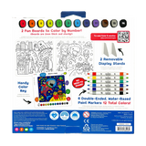 Colortopia Color by Number | Epic Adventures kit with 2 artboards, double-ended paint markers, and removable display stands.