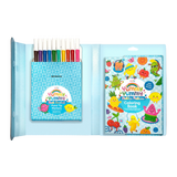Yummy Yummy Scented Coloring Kit with 10 fruit-scented markers and hidden pattern coloring book for kids.