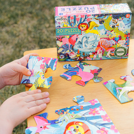 20pc Magical Creatures Puzzle with vibrant unicorns and magical creatures, sturdy pieces for preschoolers age 3 and up.