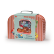 Sam & Julia | Mouse Mansion to Go suitcase with printed wallpaper and floor for assembling a miniature bedroom.