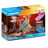 Family Fun | Country Singer Playmobil set with figure, guitar, microphone, spotlight, and musical accessories for kids.